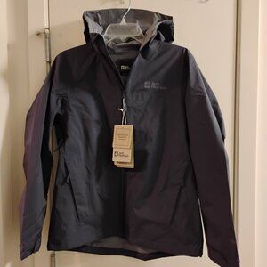Jack Wolfskin Womens Elsberg 2.5L Waterproof Raincoat Hooded Jacket Sz Medium